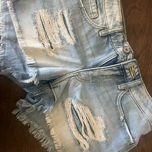 KanCan Light Blue Distressed Women Shorts